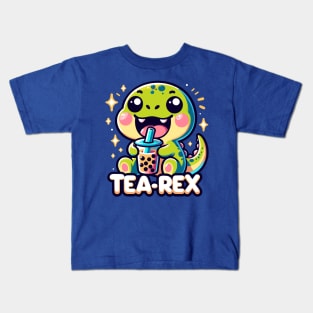 Funny Bubble Tea Rex Pun Kids T-Shirt